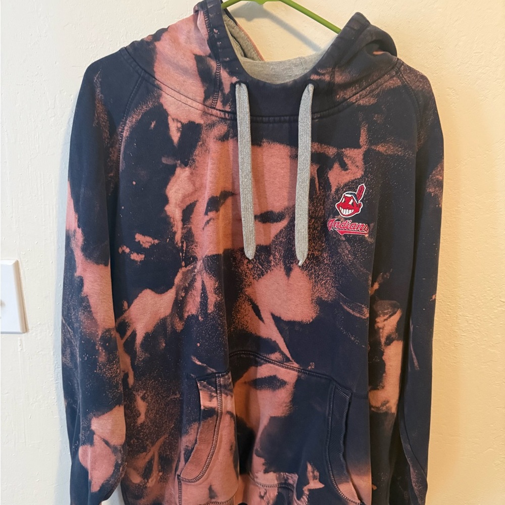 Antigua Navy and Rust Tie-Dye Pullover Hoodie